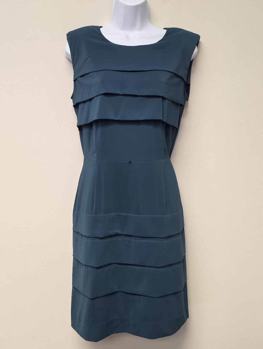 Cremieux Layered Sleeveless Shift Dress Green 10